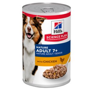 Hill&apos;s Mature Adult 7+ nat hondenvoer met kip blik 1 tray (12 x 370 g)