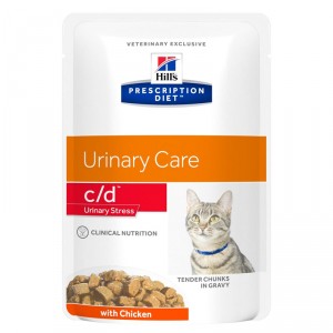Hill's Prescription Diet C/D Multicare Stress Urinary Care met kip maaltijdzakje multipack 8 dozen (96 x 85 g)