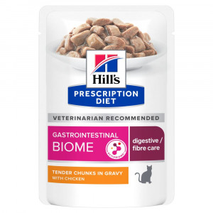Hill's Prescription Diet Gastrointestinal Biome natvoer kat met kip maaltijdzakje 12 x 85 g