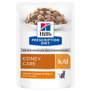Hill&apos;s Prescription Diet K/D Kidney Care nat kattenvoer met kip maaltijdzakje multipack 2 dozen (24 x 85 g)