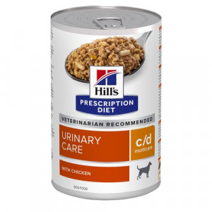 Hill's Prescription Diet C/D Multicare Urinary Care nat hondenvoer met kip blik 4 trays (48 x 370 g)