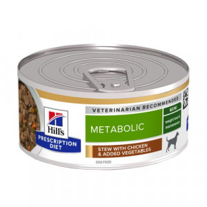 Hill's Prescription Diet Metabolic Weight Management stoofpotje voor hond met kipsmaak & groenten blik 4 trays (48 x 354 g)
