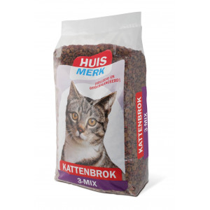 Huismerk Kattenbrok 3-Mix kattenvoer 2 x 10 kg