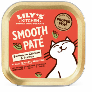 Lily&apos;s Kitchen Paté zalm met kip en garnalen natvoer kat 1 tray (19 x 85 g)