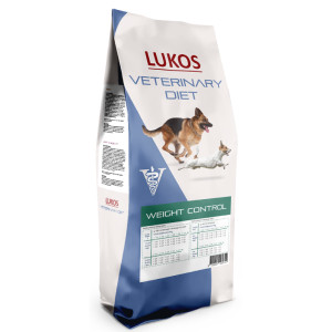Lukos Veterinary Diet Weight Control hondenvoer 10 kg + tray natvoer (6 x 400 g)