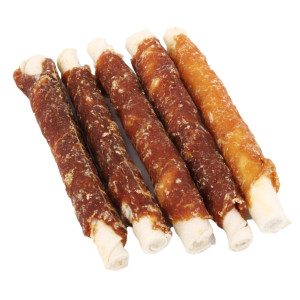 Brekz Rawhide Dog Chews - runderhuid rolsticks met kip (17 cm) 3 x 5 stuks