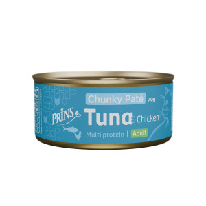 Prins Chunky Paté Adult tonijn met kip natvoer kat 24 x 70 g
