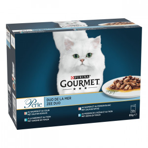 Purina Gourmet Perle Zee Duo natvoer kat (12x85 g) 8 dozen (96 x 85 g)