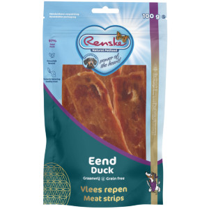 Renske Gezonde Beloning vlees repen eend hondensnack 2 x 100 g
