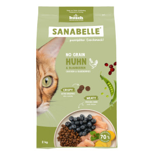 Sanabelle No Grain met kip en bosbessen graanvrij kattenvoer 2 kg