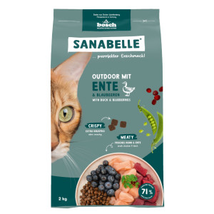 Sanabelle Outdoor met eend & bosbessen kattenvoer 8 kg