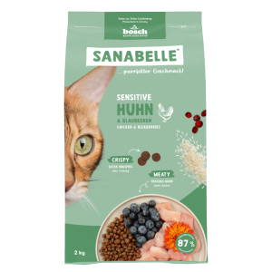Sanabelle Sensitive met kip en bosbessen kattenvoer 2 x 8 kg