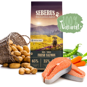Seberus Mini/Small w/Fresh Salmon - natuurlijk graanvrij hondenvoer 2 x 3 kg