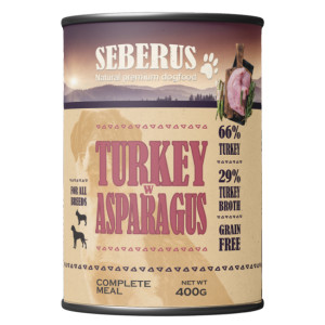 Seberus Turkey w/Asparagus graanvrij natvoer hond 12 x 400 g