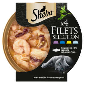 Sheba Filets Selectie in saus natvoer kat (kuipjes, multipack) 16 x 60 g