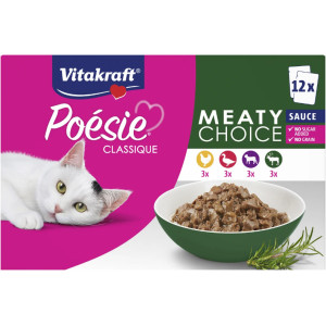 Vitakraft Poésie Classique Meaty Choice in saus natvoer kat (12 x 85 g) 1 verpakking (12 x 85 g)