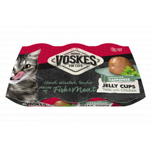 Voskes Jelly Cups tonijn met kip kattensnack (6x25 g) 6 verpakkingen (36 x 25 g)