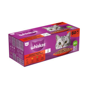 Whiskas 1+ Classic Selectie in gelei multipack natvoer kat maaltijdzakjes 1 verpakking (60 x 85 g)