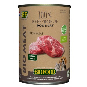 BF Petfood Biofood Organic 100% rundvlees natvoer hond & kat (400 g) 24 x 400 g