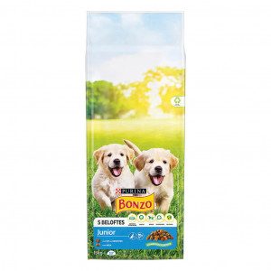 Purina Bonzo Junior met kip, groenten, melk hondenvoer 2 x 15 kg