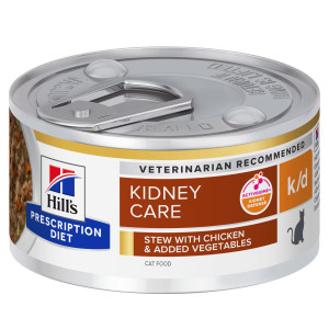 Hill's Prescription Diet K/D Kidney Care stoofpotje voor kat met kip & groenten blik 1 tray (24 x 82 g)