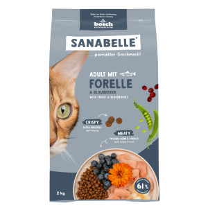 Sanabelle Adult met forel en bosbessen kattenvoer 2 x 2 kg