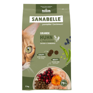 Sanabelle Grande met kip en cranberries kattenvoer 2 x 8 kg