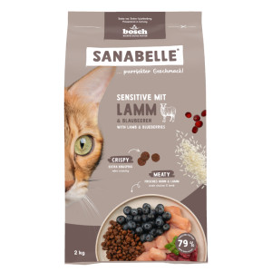 Sanabelle Sensitive met lam en bosbessen kattenvoer 2 x 8 kg