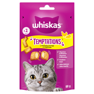 Whiskas Temptations met kip & kaas kattensnacks Per stuk