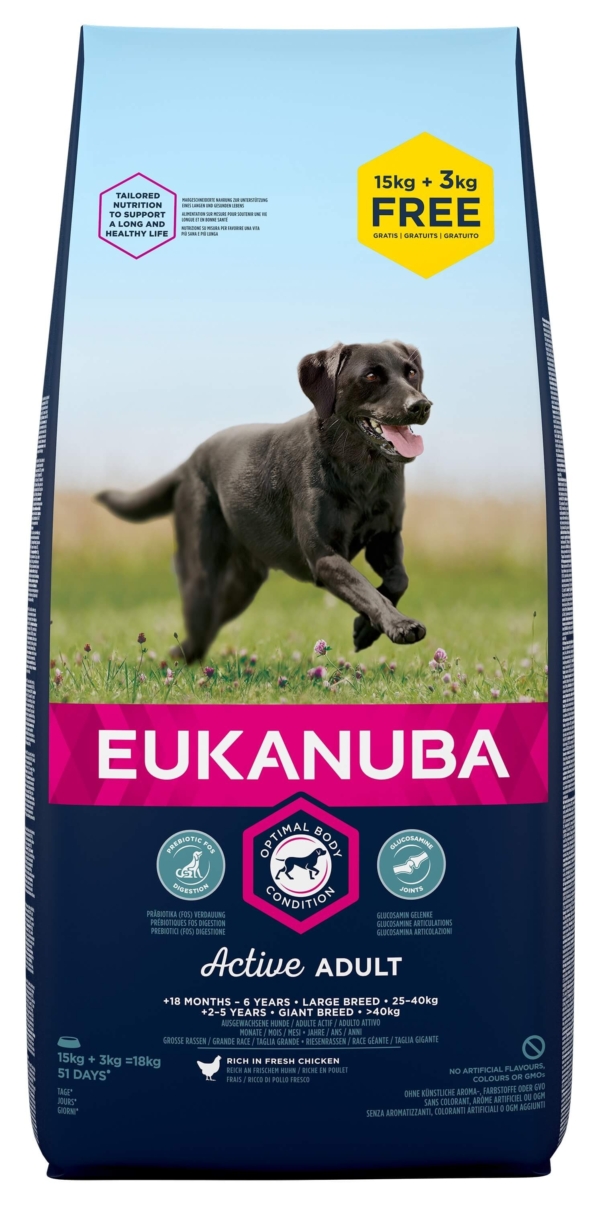 Eukanuba Adult Large kip hondenvoer 15 + 3 kg