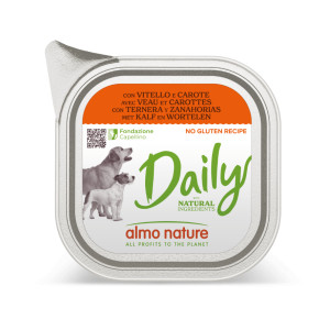 Almo Nature Daily met kalfsvlees en wortel natvoer hond 9 x 300 g