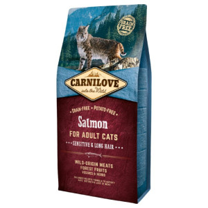 Carnilove Sensitive & Long Hair zalm kattenvoer 2 x 6 kg