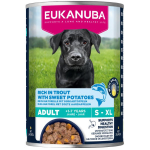 Eukanuba Adult met forel en zoete aardappel natvoer hond 2 trays (12 x 400 g)
