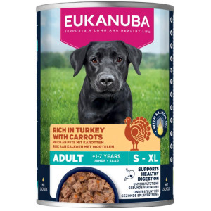 Eukanuba Adult met kalkoen en wortel natvoer hond 8 trays (48 x 400 g)