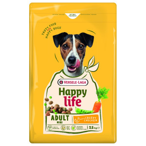 Happy Life Adult Mini met kip hondenvoer 2 x 2,5 kg