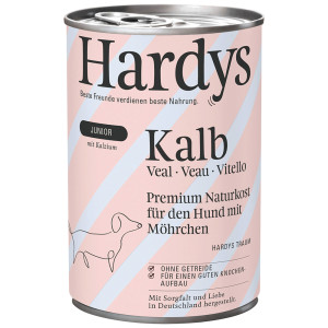 Hardys Junior kalf met wortel natvoer hond 24 x 400 g