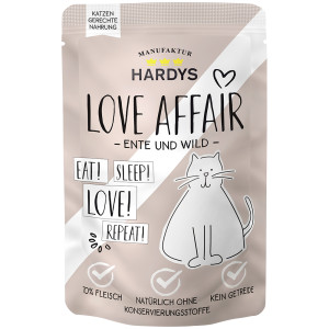Hardys Love Affair eend en wild natvoer kat (zakjes) 12 x 100 g