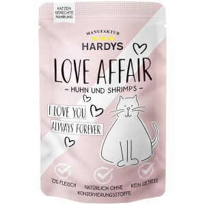 Hardys Love Affair kip met garnalen natvoer kat (zakjes) 12 x 100 g