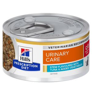 Hill's Prescription Diet C/D Multicare Stress Urinary Care stoofpotje voor kat met tonijnsmaak & groenten blik 2 trays (48 x 82 g)