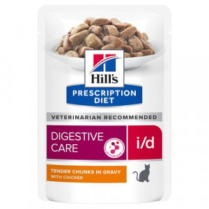 Hill's Prescription Diet I/D Digestive Care nat kattenvoer met kip maaltijdzakje multipack 1 doos (12 x 85 g)