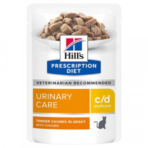 Hill's Prescription Diet C/D Multicare Urinary Care nat kattenvoer met kip maaltijdzakje multipack 2 dozen (24 x 85 g)