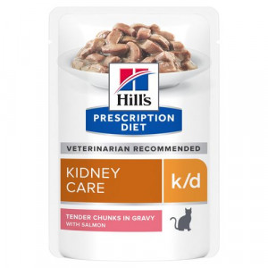 Hill's Prescription Diet K/D Kidney Care nat kattenvoer met zalm maaltijdzakje multipack 2 dozen (24 x 85 g)