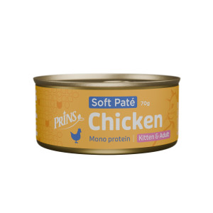 Prins Soft Paté Kitten en Adult kip natvoer kat 24 x 70 g