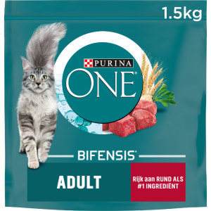 Purina One Adult met rund kattenvoer 2 x 1,5 kg