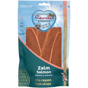 Renske Gezonde Beloning vlees repen zalm hondensnack 2 x 100 g