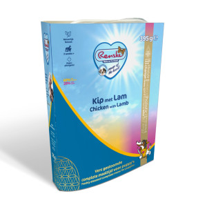 Renske Puppy vers gestoomd kip met lam natvoer hond (tetra) 2 trays (20 x 395 g)