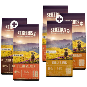 Seberus hondenvoer probeerpakket 3 kg Fresh Chicken + 3 kg Fresh Lamb + 3 kg Fresh Salmon