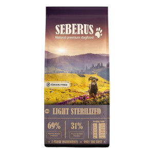 Seberus Light/Sterilised - natuurlijk graanvrij hondenvoer 2 x 10 kg