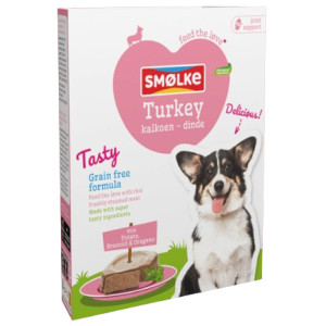 Smølke Tasty Turkey vers gestoomde kalkoen nat hondenvoer 10 x 395 g