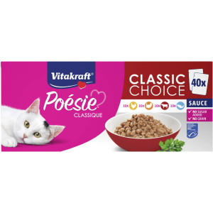 Vitakraft Poésie Classique Classic Choice in saus natvoer kat big pack (40 x 85 g) Per verpakking